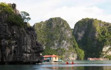 Kayaking around village